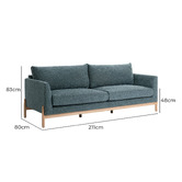Temple &amp; Webster Kirra 3 Seater Upholstered Sofa