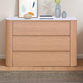 Temple &amp; Webster Carlton Faux Marble 3 Drawer Chest