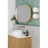 Temple &amp; Webster Clovelly 200mm Brushed Gold Curved Bath/Basin Wall Spout
