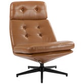 Temple &amp; Webster 2 Piece Brunel Leather Accent Chair &amp; Footstool Set