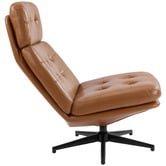 Temple &amp; Webster 2 Piece Brunel Leather Accent Chair &amp; Footstool Set