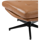 Temple &amp; Webster 2 Piece Brunel Leather Accent Chair &amp; Footstool Set