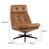 Temple &amp; Webster 2 Piece Brunel Leather Accent Chair &amp; Footstool Set