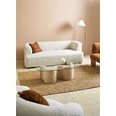 Temple &amp; Webster Willow Oval Travertine-Look Coffee Table
