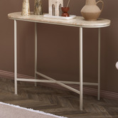 Temple &amp; Webster Sabrina Travertine Console Table