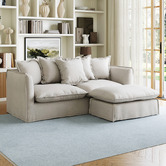 Temple &amp; Webster Montauk 3 Seater Slipcover Sofa &amp; Ottoman Set