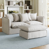Temple &amp; Webster Montauk 3 Seater Slipcover Sofa &amp; Ottoman Set