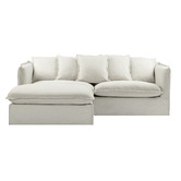 Temple &amp; Webster Montauk 3 Seater Slipcover Sofa &amp; Ottoman Set