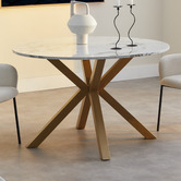 Temple &amp; Webster Charlie Faux Marble Dining Table