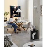 Temple &amp; Webster Charlie Round Faux Marble Dining Table