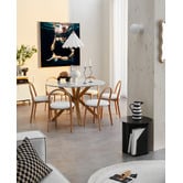 Temple &amp; Webster Charlie Round Faux Marble Dining Table