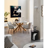 Temple &amp; Webster Charlie Round Faux Marble Dining Table