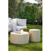 Temple &amp; Webster Audrey Travertine-look Outdoor Side Table