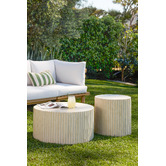 Temple &amp; Webster Audrey Travertine-look Outdoor Side Table