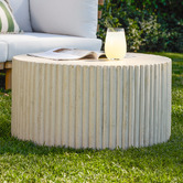 Temple &amp; Webster Audrey Travertine-look Outdoor Coffee Table
