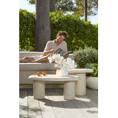 Temple &amp; Webster Bodhi Travertine-look Outdoor Side Table