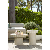 Temple &amp; Webster Clovelly Travertine-look Outdoor Side Table