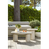 Temple &amp; Webster Bodhi Travertine-look Outdoor Side Table