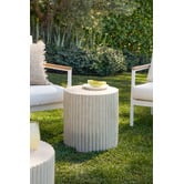 Temple &amp; Webster Audrey Travertine-look Outdoor Side Table