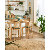 Temple &amp; Webster 63cm Louie Arched Rattan and Solid Beech Wood Bar Stool