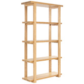 Temple &amp; Webster 5 Tier Ski-Leg Oak Wood Bookcase