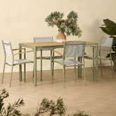Temple &amp; Webster 4 Seater Coogee Eucalyptus Wood Outdoor Dining Set