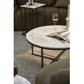 Temple &amp; Webster 80cm White Serena Italian Carrara Marble Coffee Table