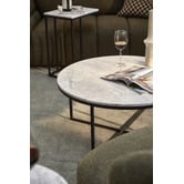 Temple &amp; Webster White Serena Round Carrara Marble Coffee Table