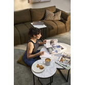 Temple &amp; Webster 80cm White Serena Italian Carrara Marble Coffee Table