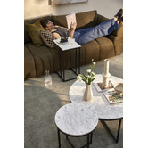 Temple &amp; Webster 80cm White Serena Italian Carrara Marble Coffee Table