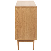 Temple &amp; Webster Dion Herringbone Oak Wood Chest of Drawers