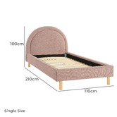 Temple &amp; Webster Pink Archie Upholstered Single Bed