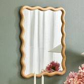Temple &amp; Webster Ebba Wavy Timber Wall Mirror