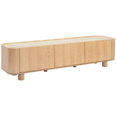 Temple &amp; Webster 180cm Premium Magnus Travertine Stone-Top TV Unit