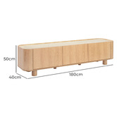 Temple &amp; Webster 180cm Premium Magnus Travertine Stone-Top TV Unit