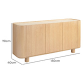 Temple &amp; Webster 150cm Premium Magnus Travertine Stone Sideboard