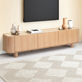 Temple &amp; Webster 180cm Premium Magnus Travertine Stone-Top TV Unit