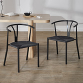 Temple &amp; Webster Elysia Wishbone Replica Metal Dining Chairs