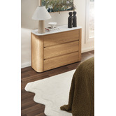 Temple &amp; Webster Carlton Faux Marble 3 Drawer Chest