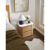 Temple &amp; Webster Carlton Faux Marble Bedside Table