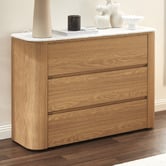 Temple &amp; Webster Carlton Faux Marble 3 Drawer Chest