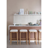 Temple &amp; Webster 72cm Hedda Solid Beech Wood Scalloped Bar Stool