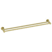 Temple &amp; Webster Clovelly 750mm Brushed Gold Double Towel Rail