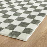 Temple &amp; Webster Olive Ada Check Machine Washable Rug