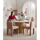 Temple &amp; Webster Anika Mango Wood &amp; Marble Dining Table