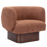 Temple &amp; Webster Caramel Benji Swivel Armchair