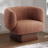 Temple &amp; Webster Caramel Benji Swivel Armchair