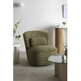 Temple &amp; Webster Monty Boucl&eacute; Swivel Armchair