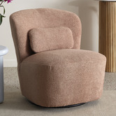 Temple &amp; Webster Monty Boucl&eacute; Swivel Armchair