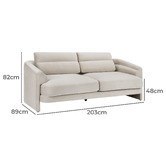 Temple &amp; Webster Giselle 3 Seater Velvet Sofa